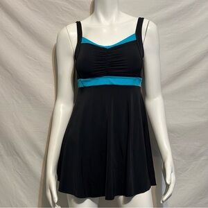 Septangle Vtg. One Piece Swimdress Slimming Tummy Control Shaping Swimsuit